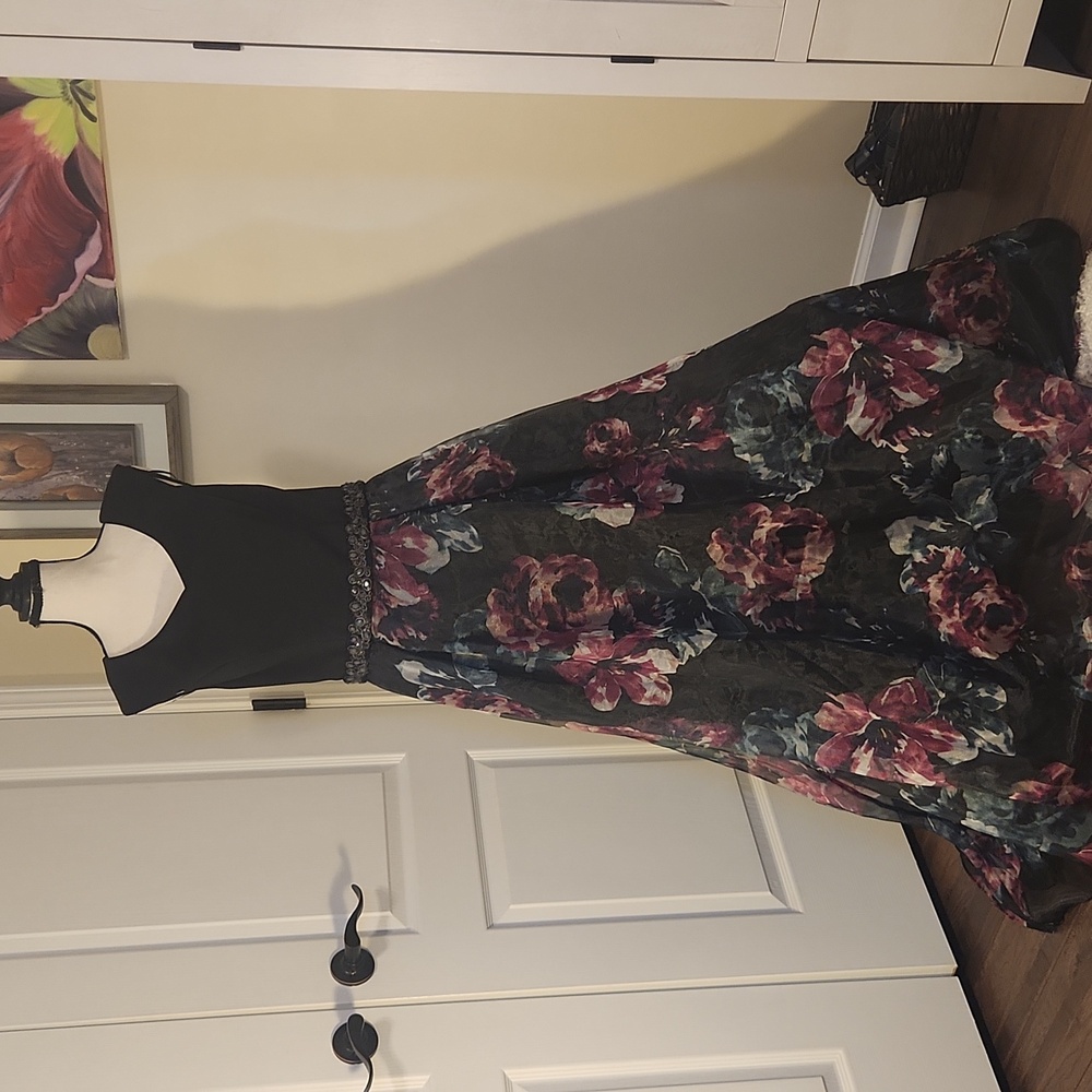 Ignite Evenings black floral gown size 12